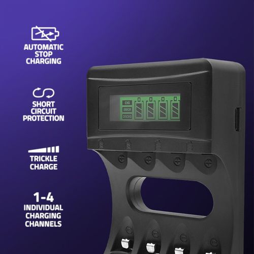 Qoltec Ładowarka do akumulatorków Ni-MH typu R03/AAA R6/AA | 1800mA na Arena.pl