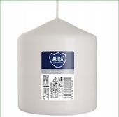 Świeca walec klasyczna tradycyjna Bispol Aura sw80/90-090 BIAŁA 38H / 9 cm