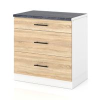 Szafka Kuchenna Stojąca Z Blatem 3 Szuflady 80cm Spremium Dąb Sonoma