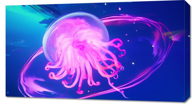 Obraz 90x50cm Neonowa Meduza zdjęcie 1