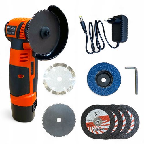 Szlifierka Kątowa Akumulatorowa 1500 mAh Bateria 2x12V 7 Tarcz Kraft&Dele na Arena.pl