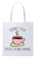 Dla Taty Tatusia Prezent Torba Eco Biała Shopper Z Nadrukiem Ze Zdjęciem