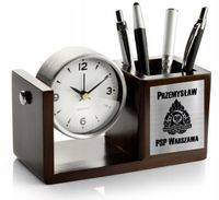 Stylowy przybornik z zegarem z personalizacją upominek DLA STRAŻAKA