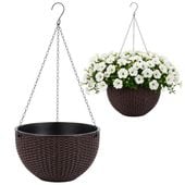 doniczka wisząca brązowa duża plaster miodu 26 cm ros10br
