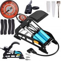 POMPKA NOŻNA ROWEROWA KOMPRESOR Z MANOMETREM SAMOCHODOWY DO MATERACA PIŁKI