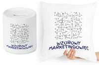 Dla Marketingowca Zestaw Poduszka + Skarbonka Z Nadrukiem Ze Zdjęciem
