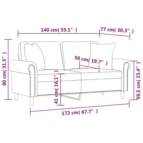 2-osobowa sofa z poduszkami, ciemnozielona, 140 cm, aksamit na Arena.pl