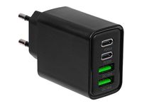 Ładowarka sieciowa gniazdoUSBx2 + USB-C QC+PD 65W