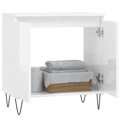 Szafka łazienkowa, biała, wysoki połysk, 58x33x60 cm na Arena.pl