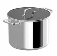 BergHOFF GARNEK STALOWY DUŻY 10 L Z POKRYWKA SZKLANA INDUKCJA HELIX 26CM
