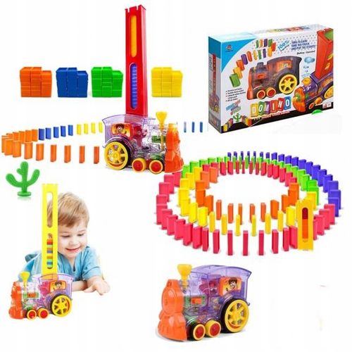 Lokomotywa pociąg domino układanka z ciuchcią automat do układania klocków na Arena.pl