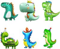 6 dużych balonów foliowych dinozaurów na urodziny