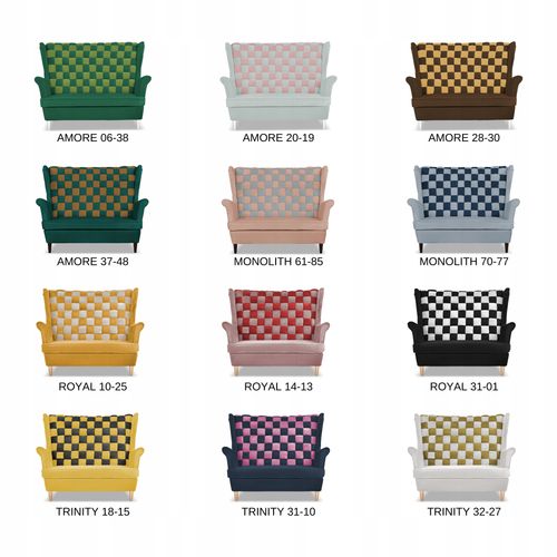 Zestaw uszak CAROL DUO sofa fotele pufy Family Meble biało - złoty na Arena.pl