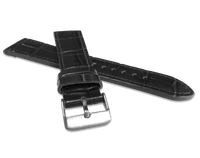 LAVVU Czarny szyty pasek CROCO z luksusowej skóry Top Grain - 20