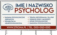 Psychoterapia i diagnoza - baner reklamowy na plandece oczkowanej 100x50 cm