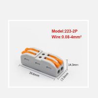 Złączka szybkozłączka przelotowa 2x2x0,08-4mm 32A/600V typ WAGO 223-2P