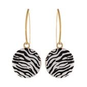 kolczyki plasterki w czarno białą zeberkę (p25/lat/117au)