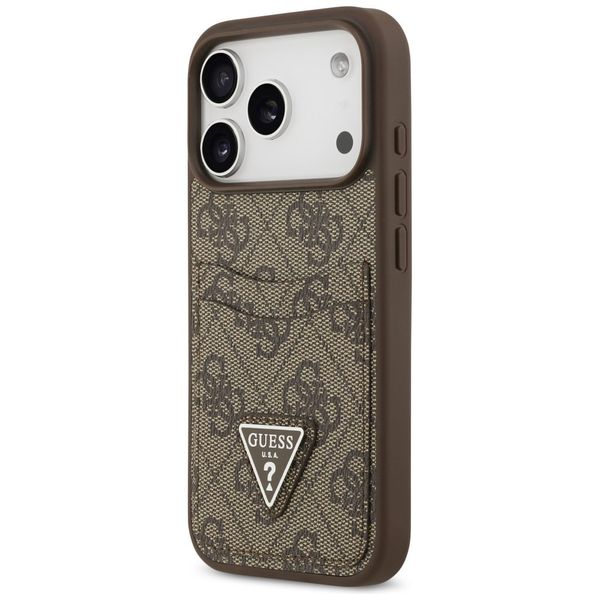 Etui Guess 4G Double Card Triangle do iPhone 17 Pro brązowy zdjęcie 2