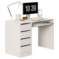 Biurko komputerowe stolik białe młodzieżowe nowoczesne z szufladami