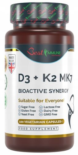 Naturalna witamina D3 2000IU + K2 100mcg Najwyższa Biodostępność na Arena.pl
