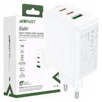 acefast szybka ładowarka sieciowa gan (2x usb-c / usb-a) pps / pd /