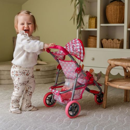 WOOPIE ROYAL Trójkołowa Spacerówka Wózek dla Lalek Serce Róż na Arena.pl
