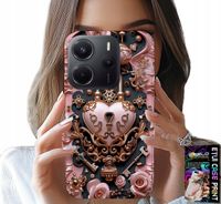 ETUI DO XIAOMI NOTE 14 4G - KOBIECE, MODNE WZORY, KŁÓDKA SERCE RÓŻA