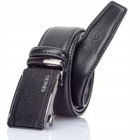 GRACIO Meski Pasek CZARNY AUTOMAT 120 cm Skorzany do Spodni Elegancki