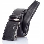 GRACIO Meski Pasek CZARNY AUTOMAT 120 cm Skorzany do Spodni Elegancki