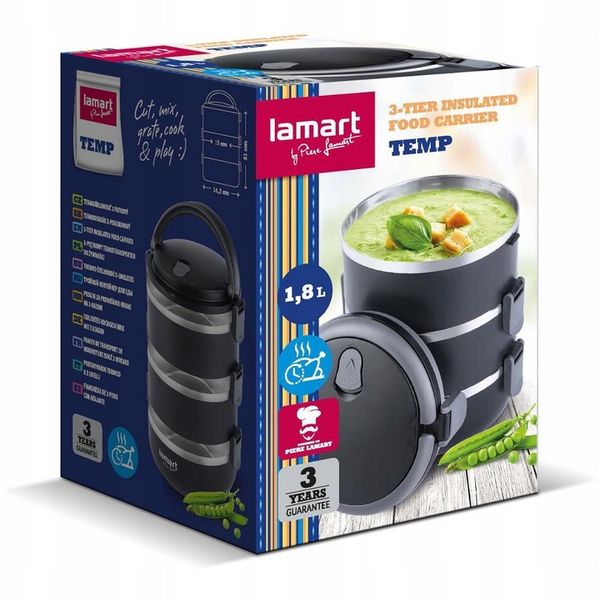 Termos obiadowy Lamart LT6023 1,8l czarny zdjęcie 4