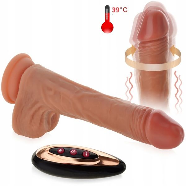 Realistyczne Dildo Penis Podgrzewany Ruch Posuwisto Rotacyjny Sex Wibrator zdjęcie 4