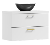 Szafka łazienkowa wisząca LUNA 80 biała z umywalką Eliza C (GOLD)