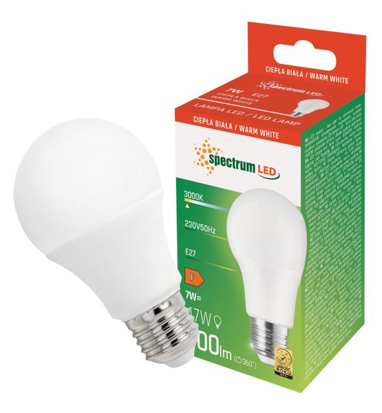 Żarówka LED GLS E27 kulka 7W barwa ciepła WW WOJ+13900 10 SZTUK SPECTRUM zdjęcie 2