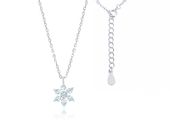 RODOWANY SREBRNY NASZYJNIK CELEBRYTKA PŁATEK ŚNIEGU ŚNIEŻYNKA CYRKONIE