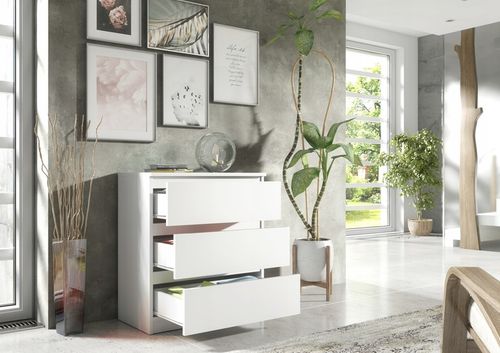SZAFKA 3 SZUFLADY BIAŁA NOWOCZESNA DO SALONU SYPIALNI MEBLE OD na Arena.pl