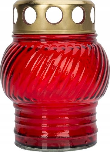 SZKLANY Znicz z wkładem świeczka METALOWYM KAPTURKIEM POKRYWKĄ ZESTAW 12szt na Arena.pl