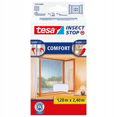 TESA MOSKITIERA OKIENNA BIAŁA 1,2m x 2,4m COMFORT na Arena.pl