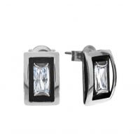 SREBRNE KOLCZYKI PROSTOKĄTY OKSYDOWANE SREBRO PRÓBY 925