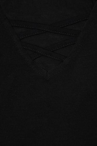 Czarna Asymetryczna, Przeplatana Tunika - 38 / M na Arena.pl