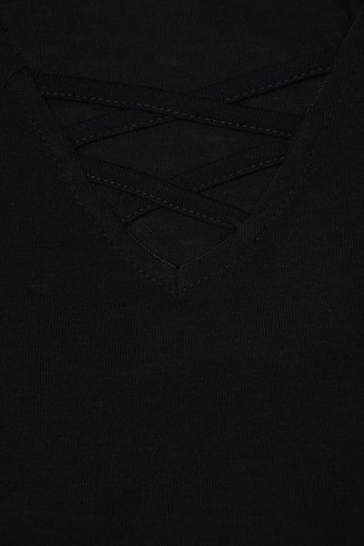 Czarna Asymetryczna, Przeplatana Tunika - 38 / M zdjęcie 3