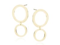 POZŁACANE SREBRNE WISZĄCE KOLCZYKI GŁADKIE KÓŁKA