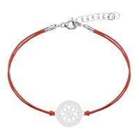 Bransoletka Sznurkowa Celebrytka Koło Kółka Rozety Ażurowe Srebro 925