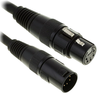 Kabel przewód DMX do świateł oświetlenia XLR XLR 10 m 110 Ohm 5 pin Czarny