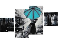 90CM 160 OBRAZ 4 ELEM ZAKOCHANI TURKUS ŚCIENNY