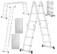 Drabina aluminiowa przegubowa składana wielofunkcyjna 4x3 HIGHER + podest