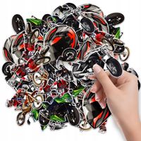 NAKLEJKI ETYKIETY NA ZESZYT NALEPKA Z POSTACIAMI MOTOCYKLE WZORY 6 SZT