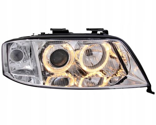 Lampy przednie reflektory Audi A6 C5 CHROM RING na Arena.pl