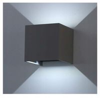 K-BRIGHT KINKIET LAMPA ŚCIENNA LED 12W CIEPŁA BIEL 10X10X10 CM SZARY