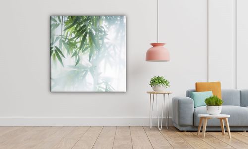 OBRAZ NA PŁÓTNIE 118 Zamglone liście II 70x70cm na Arena.pl