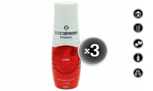3x SYROP SODASTREAM KONCENTRAT COLA CLASSIC DO SATURATORA 9L NAPOJU z 440ml na Arena.pl